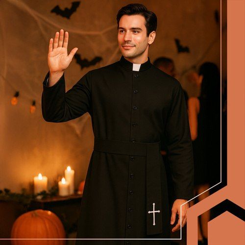 kostium przebranie Strój księdza na Halloween Ruhhy 26174