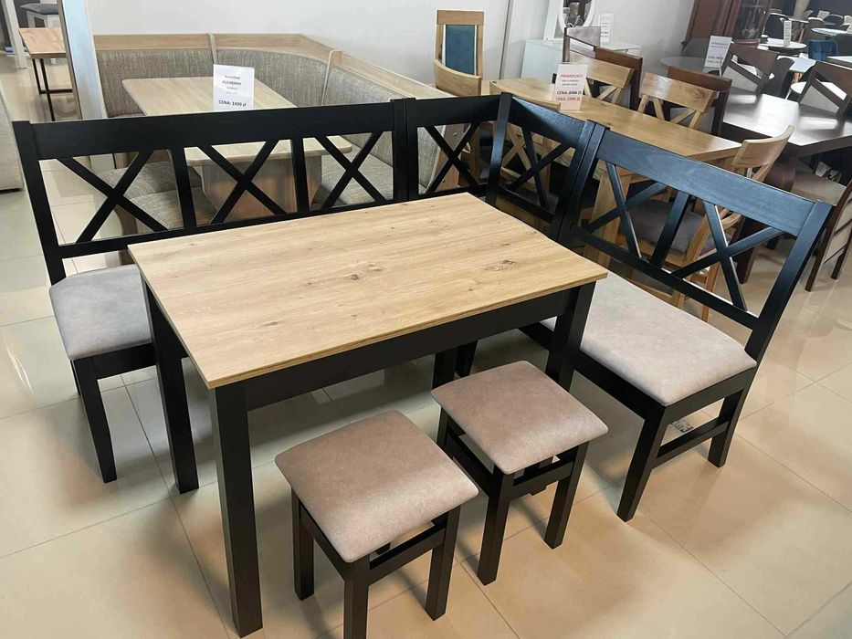 (12WN) Narożnik kuchenny + stół + 2x taboret, wyprzedaż 1299 zł