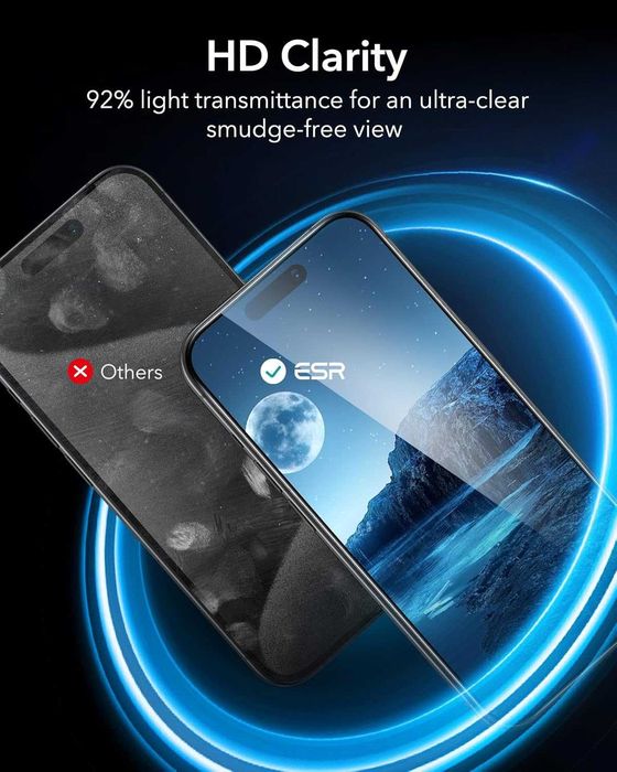 ESR screen protector 3x szkło iPhone 15/16 na wyświetlacz + aplikator