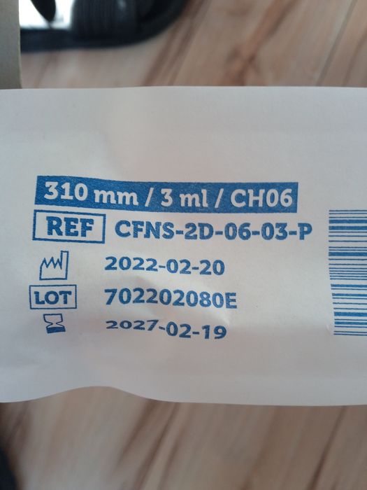 Cewnik silikonowy filet  310mm 3ml cho6 zarys