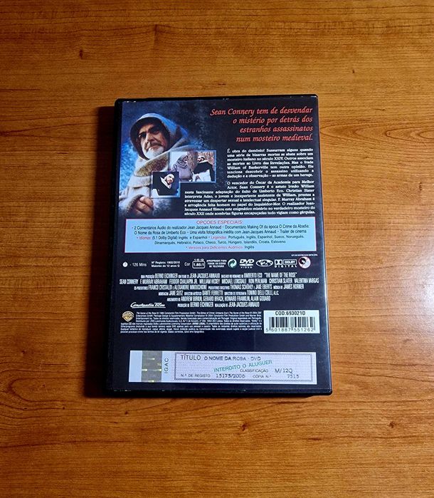 O NOME DA ROSA - Edição Especial 2 discos (Jean J Annaud) Sean Connery
