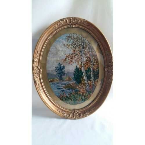 Картина вышивка болгарский стиль, Осень, Болгария, 1930 г.