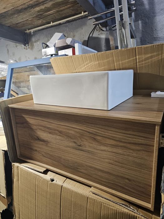 Movel casa banho Novo Carvalho Mel Lindissimo com Lavatorio