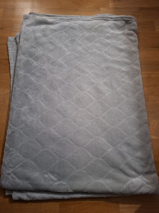 Koc szary pluszowy 140x220