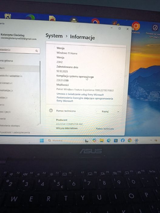 Laptop Asus Windows 11 Home