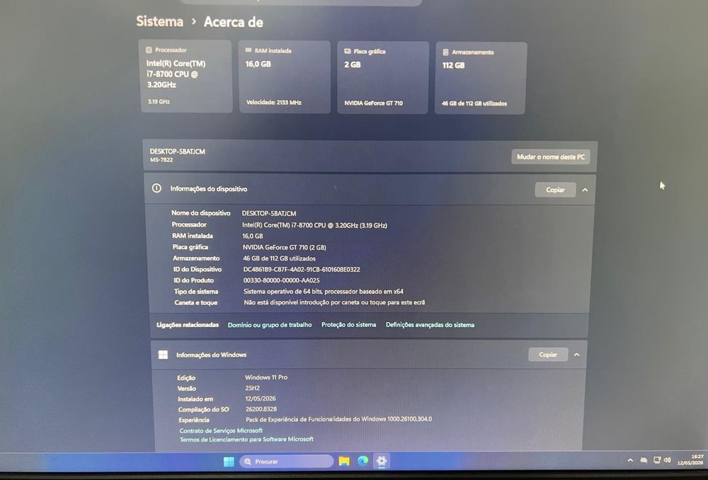 Oportunidade - PC intel i7-8700
