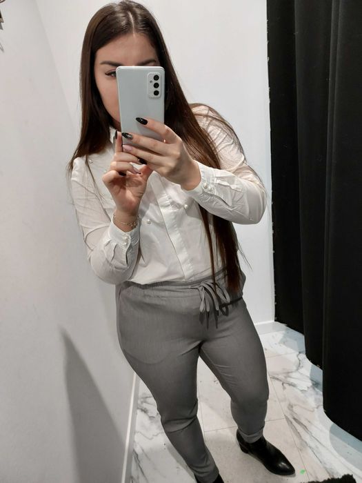 biała koszula esmara perełki kołnierzyk