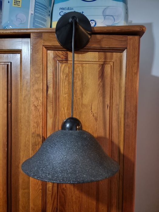 Lampa sufitowa, czarne, grube szkło