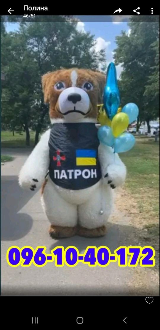 Белый мишка, мишка аниматор, ростовая кукла , пес патрон, медведь: 1 ...