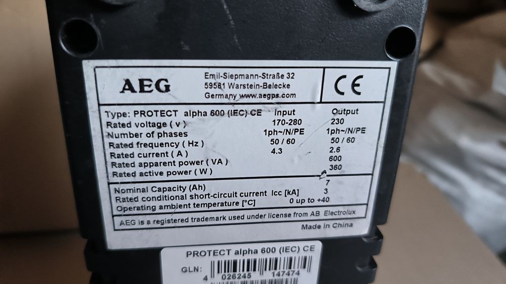 Бесперебойник AEG Protect alpha 600  UPS