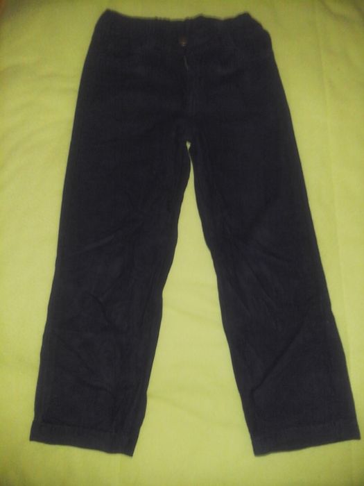 Calças azuis escuras de bombazine p/rapaz 6 anos