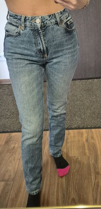Spodnie jeansowe Zara straight leg high waist 36