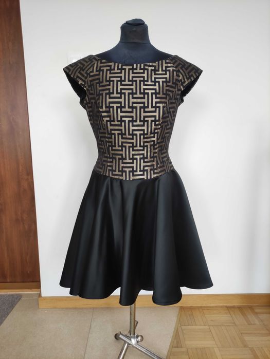 Czarno-złota sukienka, rozm. 40 na sylwester, imprezę, wesele