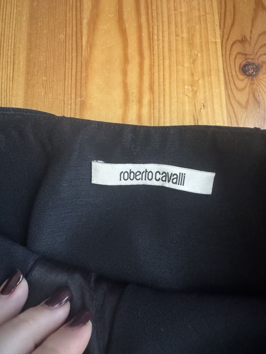 Spodnie garniturowe Roberto cavali czarne 42 wełna i moher