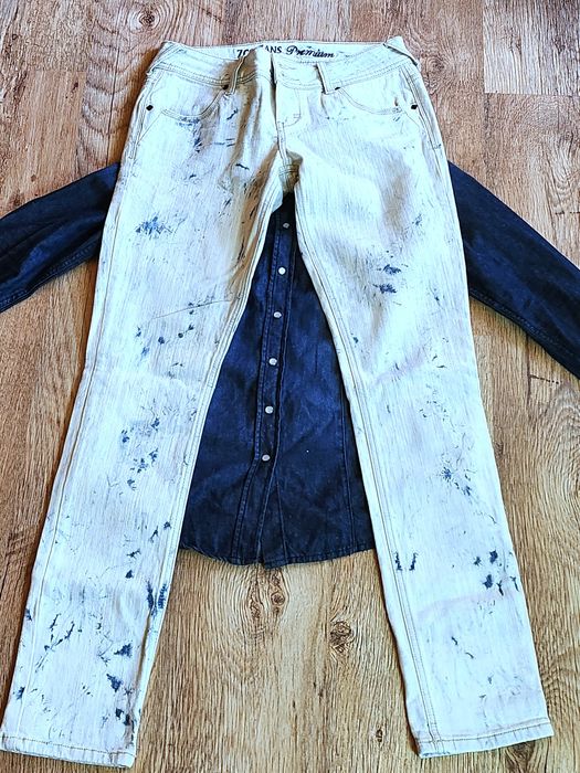 Spodnie jeansowe damskie jasnoniebieskie elastyczne