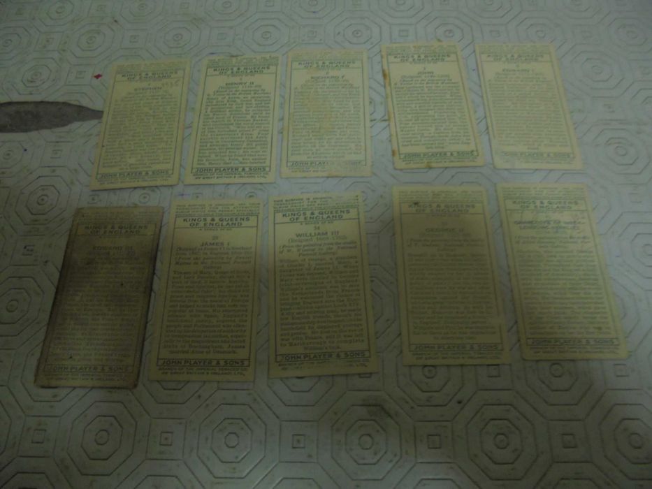 Lote de 10 cromos ingleses de tabaco da Realeza Inglesa de 1935