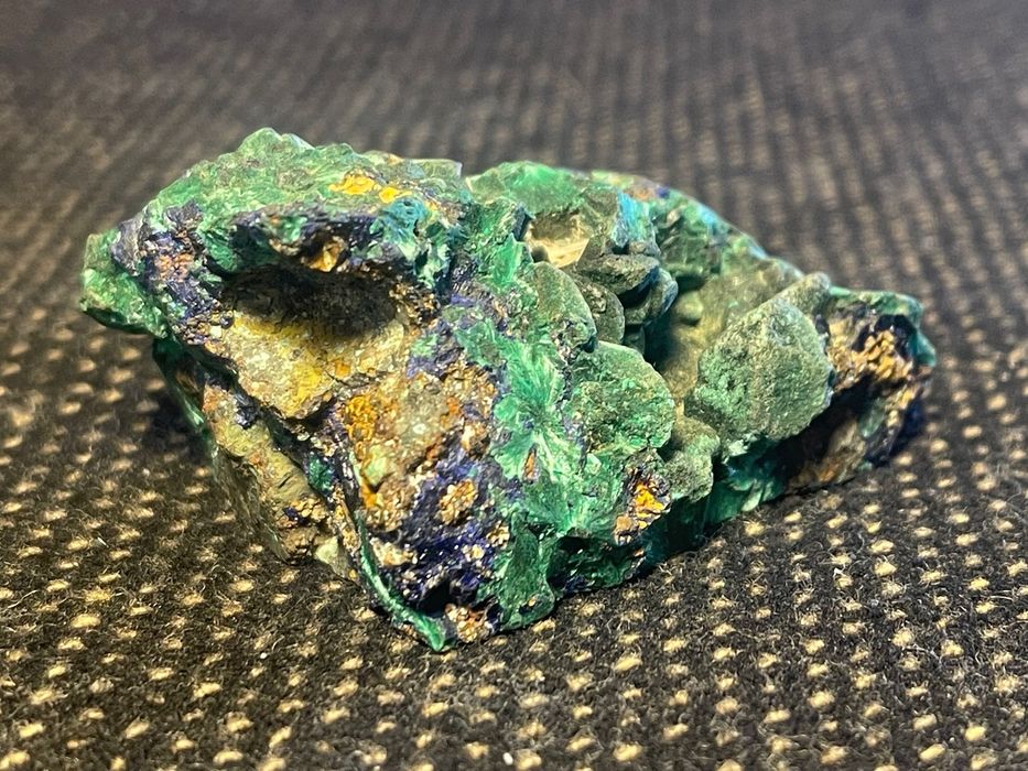 Malaquite botrioidal com azurite  Espécime natural de mineral de cobre