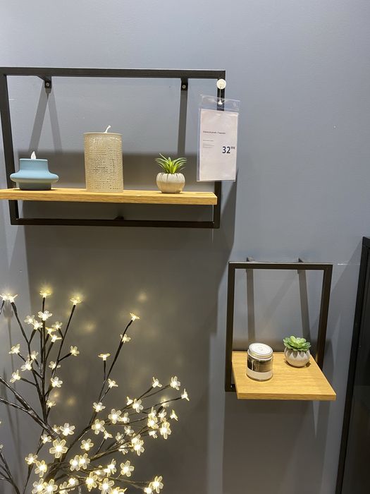 Estante parede 2 unidades cor carvalho/preto