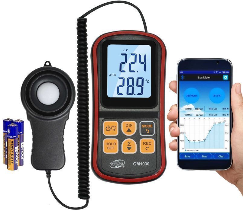Luksomierz Miernik Z Sondą Światłomierz Bluetooth