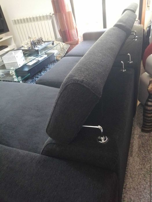Sofá com chaise longue + oferta candeeiro de pé
