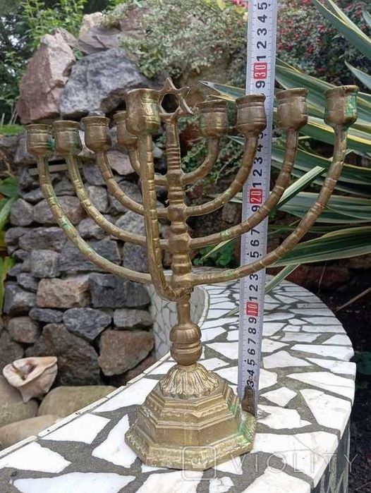 Минора Ханукия Семисвечник Звезда Давида Подсвечник Бронза вес 2260 гр