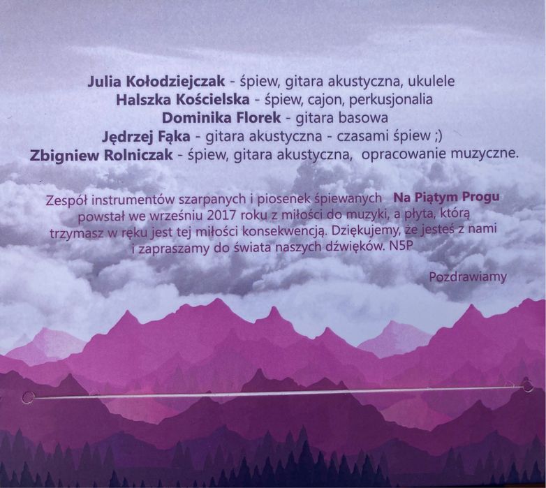 Płyta CD pt. „Prognoza pogody …”  Zbyszek Rolniczak „Na Piątym Progu”