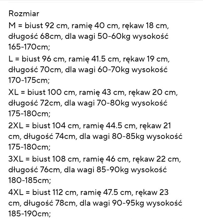 Lekka koszulka do biegania/na rower 4XL.    Wysyłka InPost