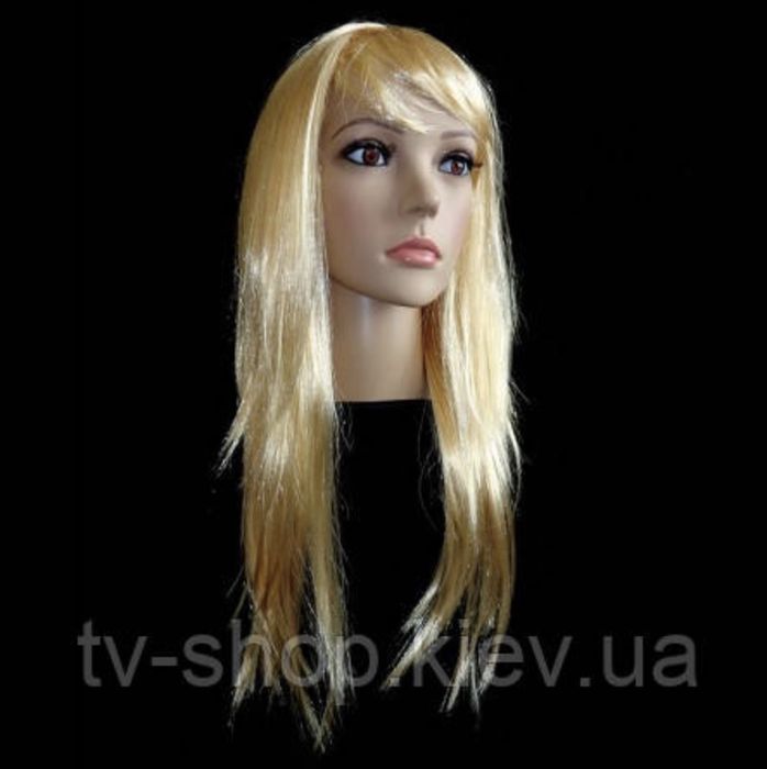 Перука з рівним волоссям блонд, карнавальный парик,карнавальна перука