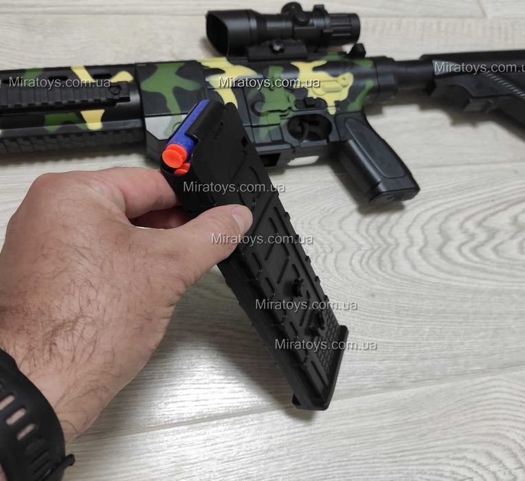 Дитячий автомат M416 - м'які кулі на акумуляторі з оптичним прицілом