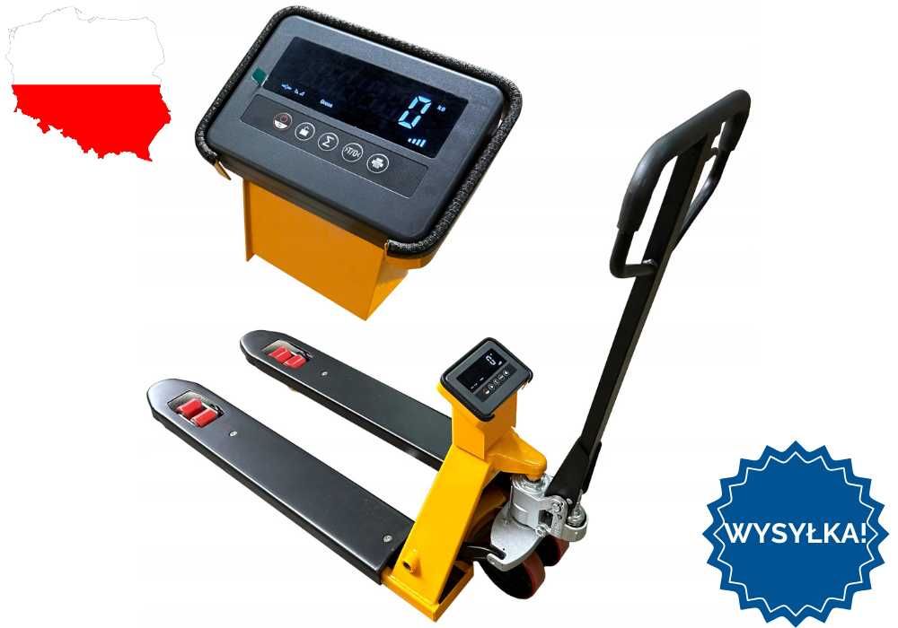 Wózek Ręczny Paletowy Paletowy z Wagą Magazynowy Paleciak 2t Nowy