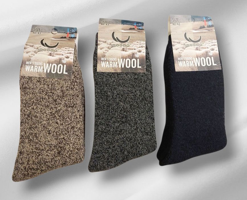 Skarpety męskie wełniane 3 pary