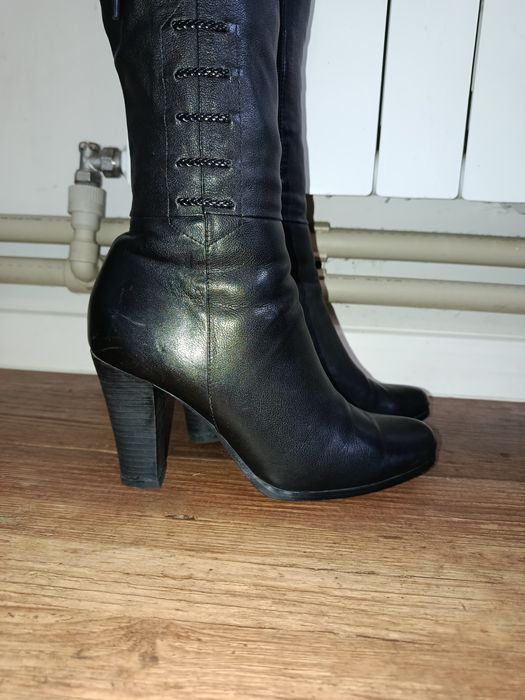 Зимові кожані сапоги