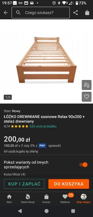 Łóżko (sam stelaż)