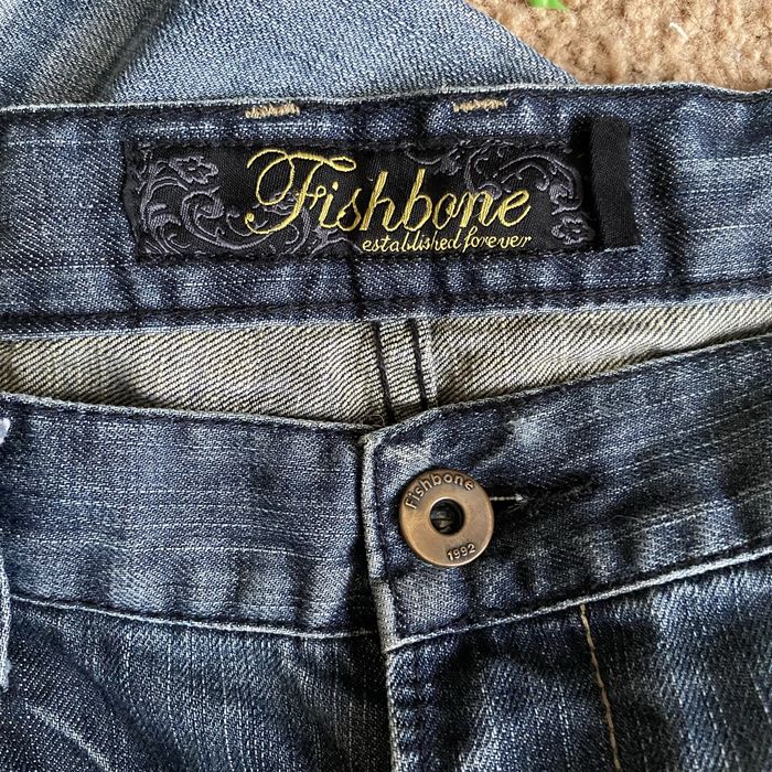 Джинсы синие Fishbone straight прямые клеш буткат фейд фларед bootcat flared jeans