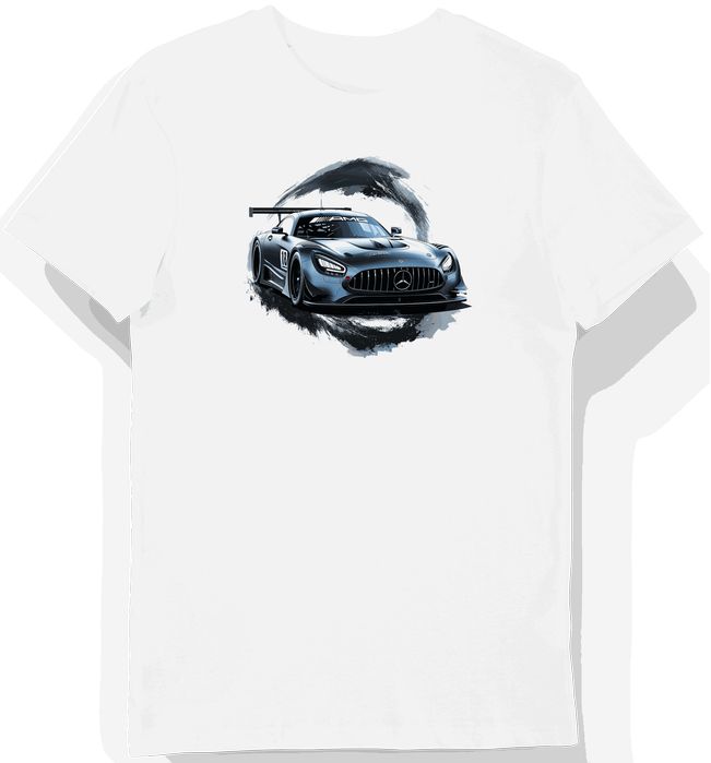 Koszulka męska biała Motoryzacyjna Ekspresja AMG S