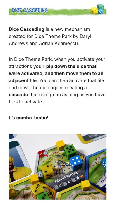 Jogo de tabuleiro Dice Theme Park NOVO SELADO