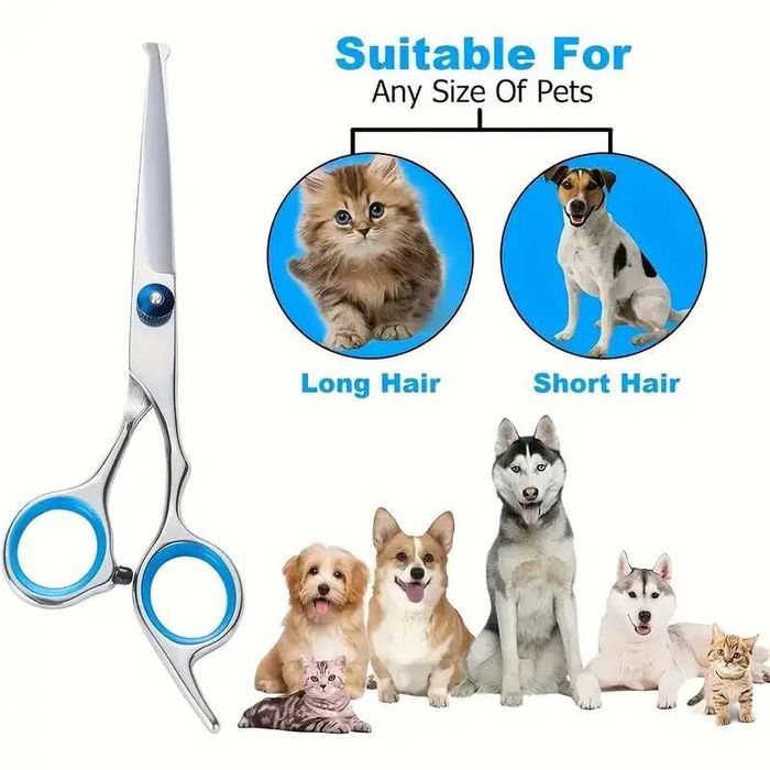 conjunto de tesouras e pente para animais (cães, gatos, entre outros)
