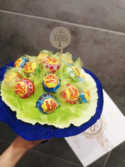 Prezent słodki sweet box że słodyczami lotto, chupa chups zdrapki