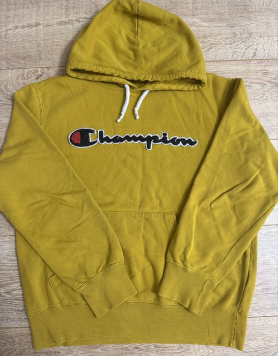 Оригінальне худі Champion/унісекс/гірчичного кольору з капюшоном розмір М