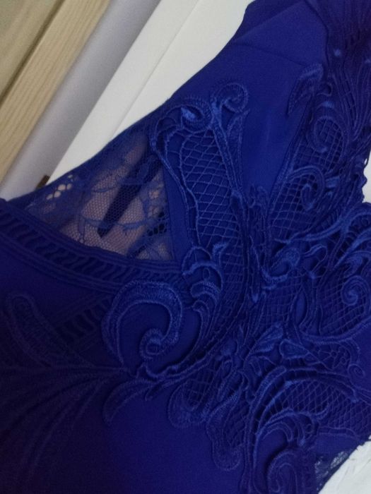 NOWA sukienka z gipiurą koronkowa Sylwester wesele bal elegancka 40 L