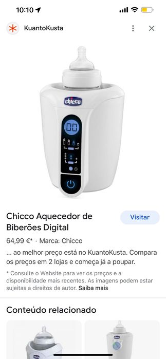 Aquecedor de biberon Chico64750873607811120