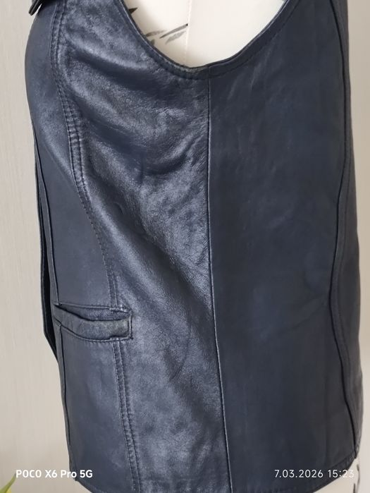 Bezrękawnik skórzany