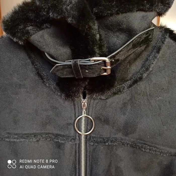 Kurtka czarna futerko futro kożuch Na-kd Nakd S 36