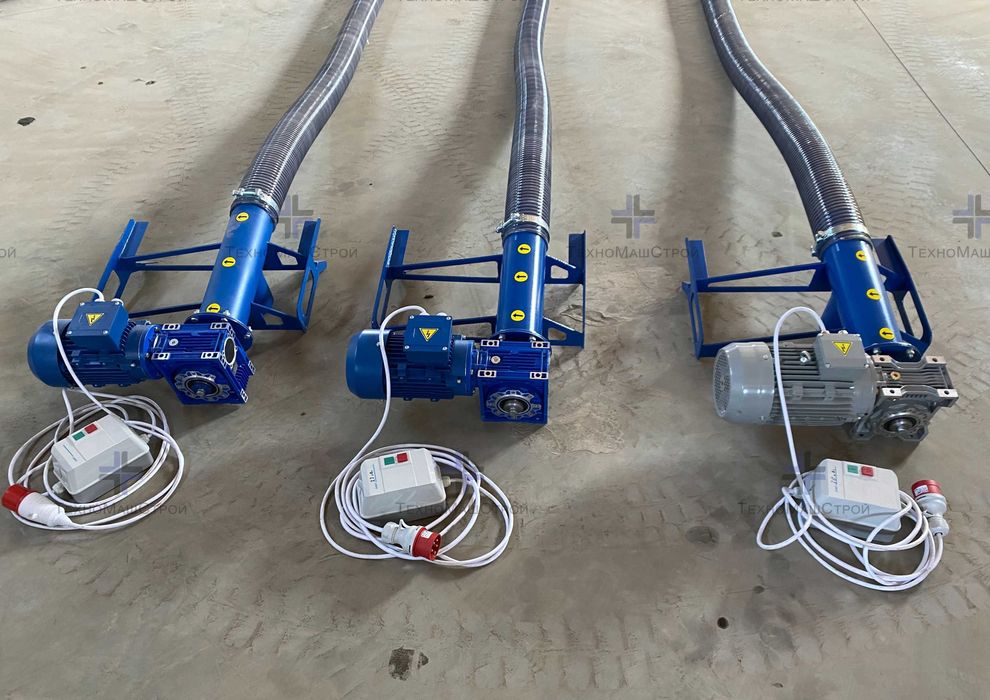 Гнучкий транспортер для зерна 6м. Гнучкий шнек. Шнековый погрузчик.