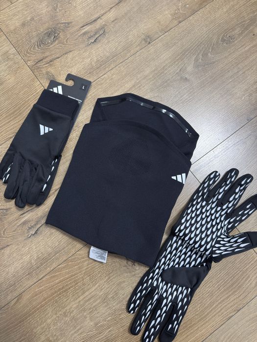 Adidas шапка+баф перчатки