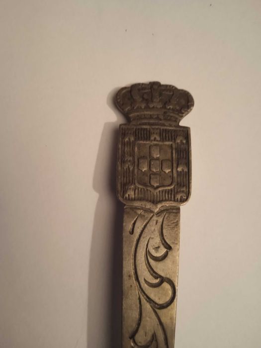 Colher de Açucareiro vintage com moedas portuguesas em prata