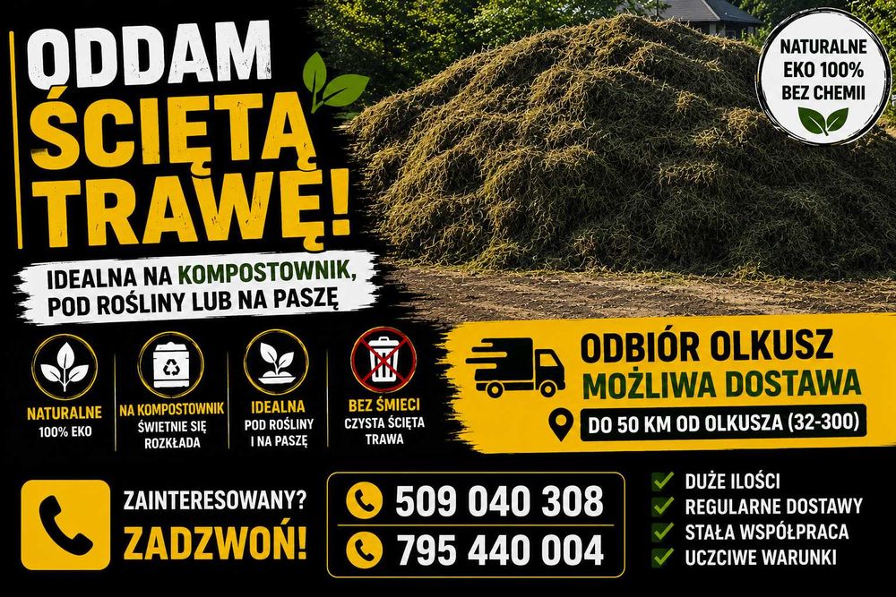 Oddam ściętą trawę na kompostownik