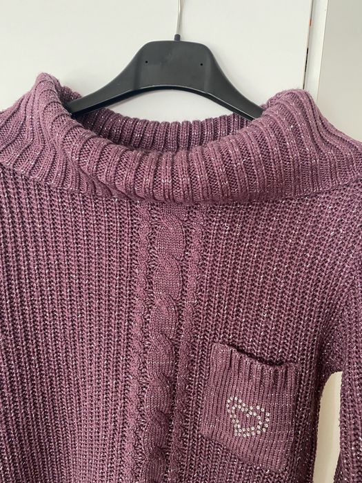 Sweter z golfem fioletowy r. 36/S