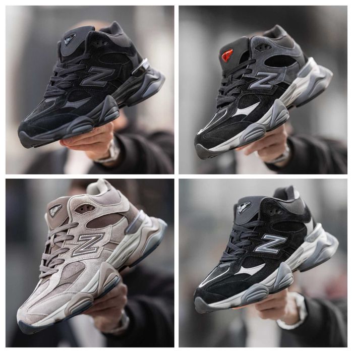 Чоловічі зимові кросівки New Balance 9060 Black High Winter Fur на хутрі чорні | Черевики Нью Беланс зима хутро | Мужские кроссовки зимние на меху