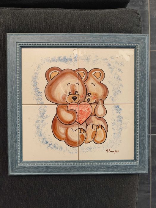 Quadros ponto-cruz, óleo, azulejo com molduras lindíssimas - 6 un
